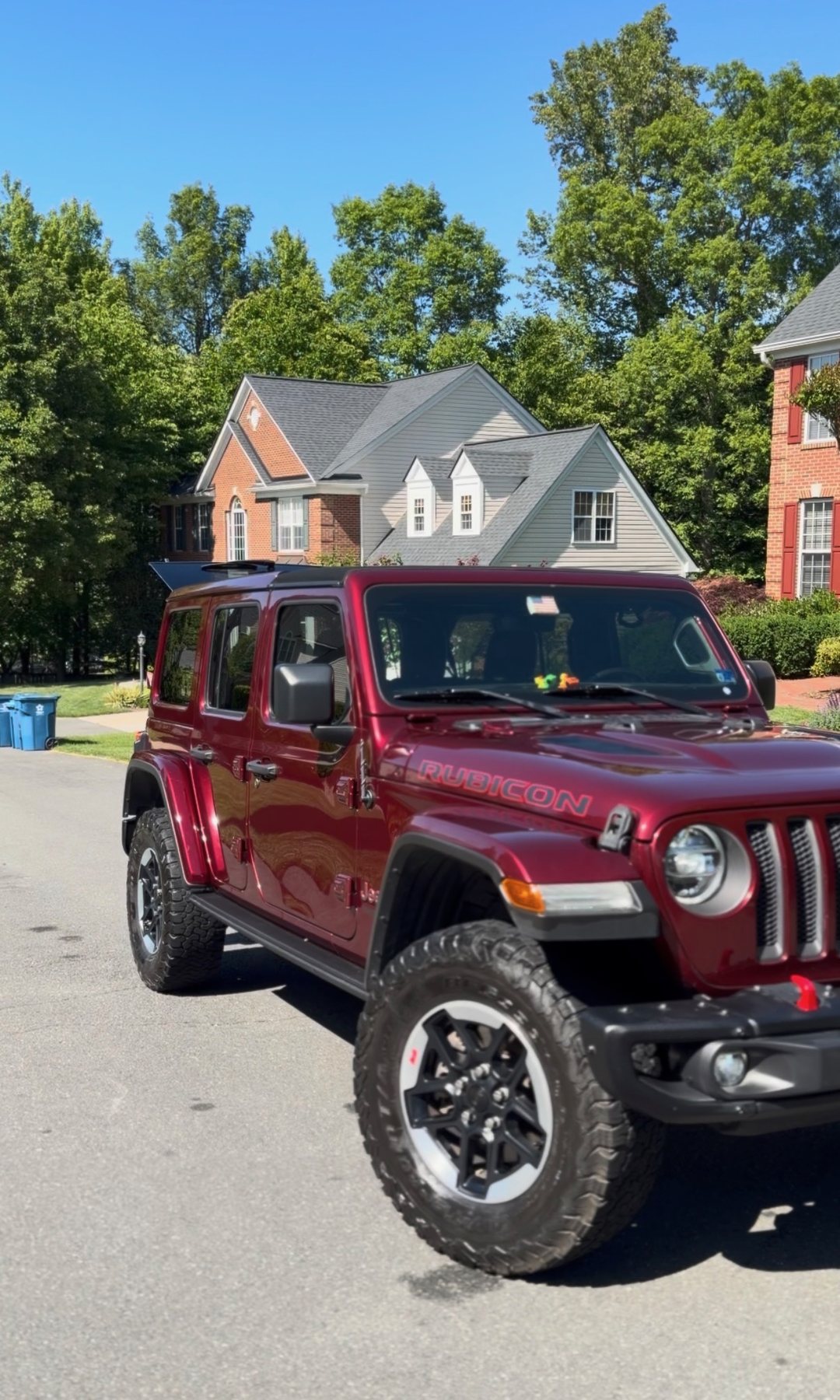 Clean red Jeep after exterior wash